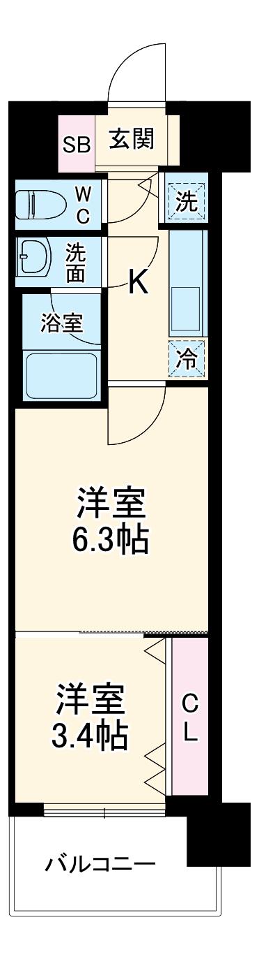 スプランディッド8(2K/2階)の間取り写真