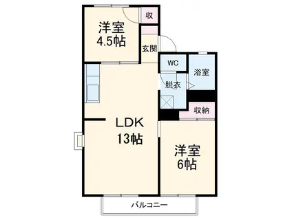 エルメゾン・ド・ピア(2LDK/2階)の間取り写真