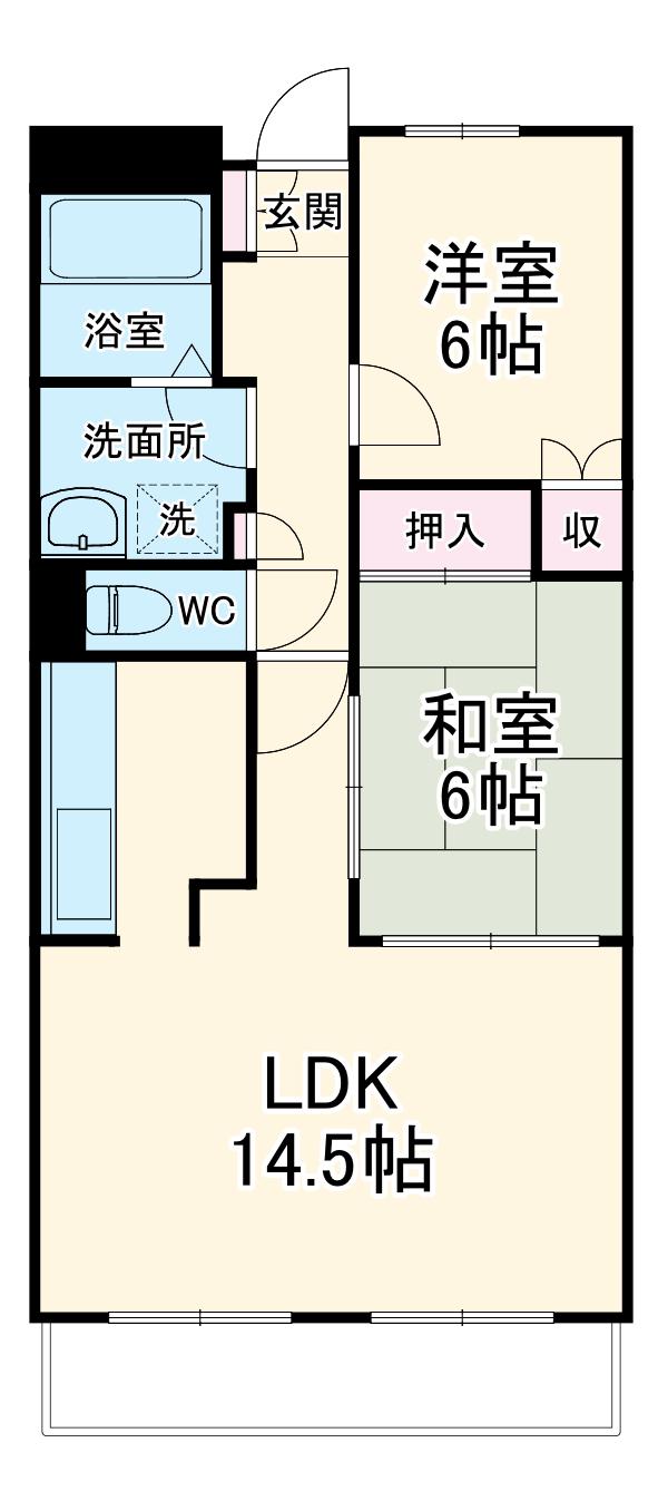 ステーションプラザⅡ(2LDK/7階)の間取り写真