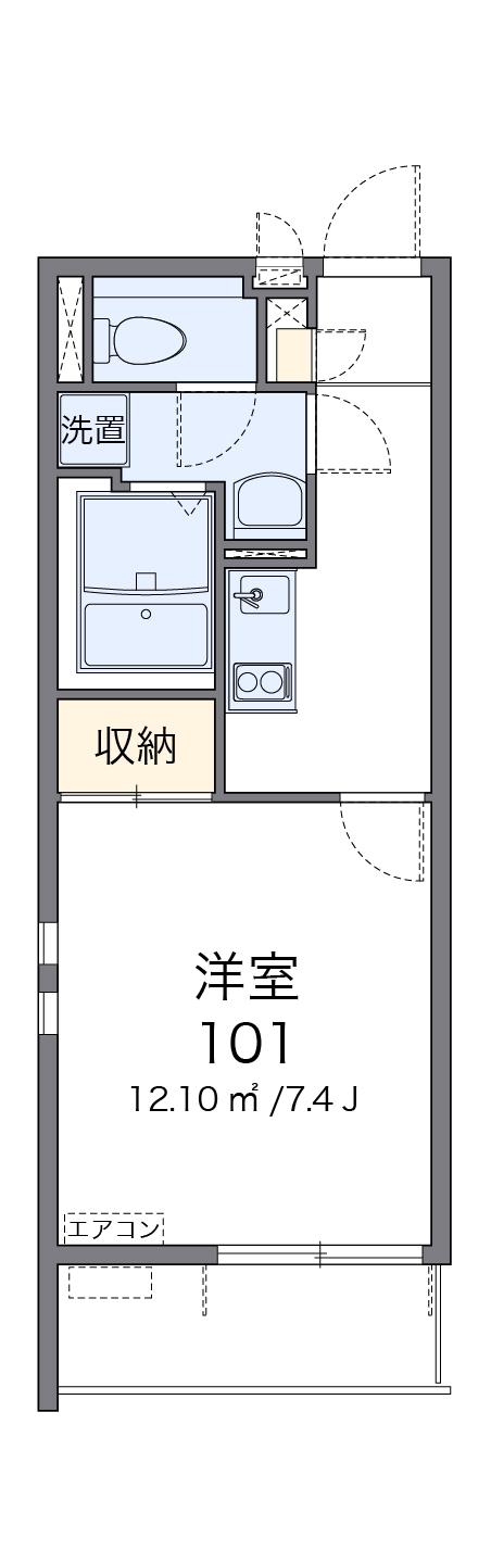 クレイノそれいゆ木更津(1K/3階)の間取り写真