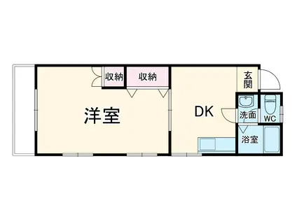 クロスコーポⅡ(1DK/1階)の間取り写真
