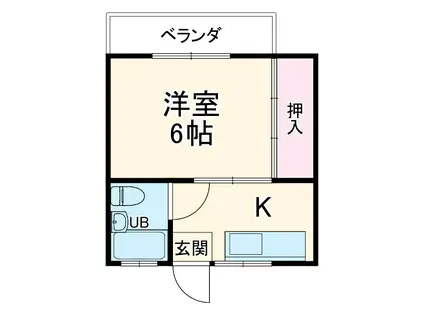 コーポヤマダ(1K/2階)の間取り写真