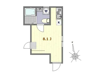 リュクスカーサ梅島(ワンルーム/1階)の間取り写真