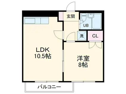 カーサノア八事(1LDK/1階)の間取り写真