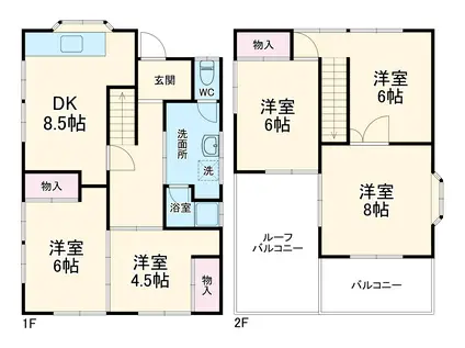 京浜急行電鉄本線 堀ノ内駅 徒歩12分 2階建 築53年(5DK)の間取り写真