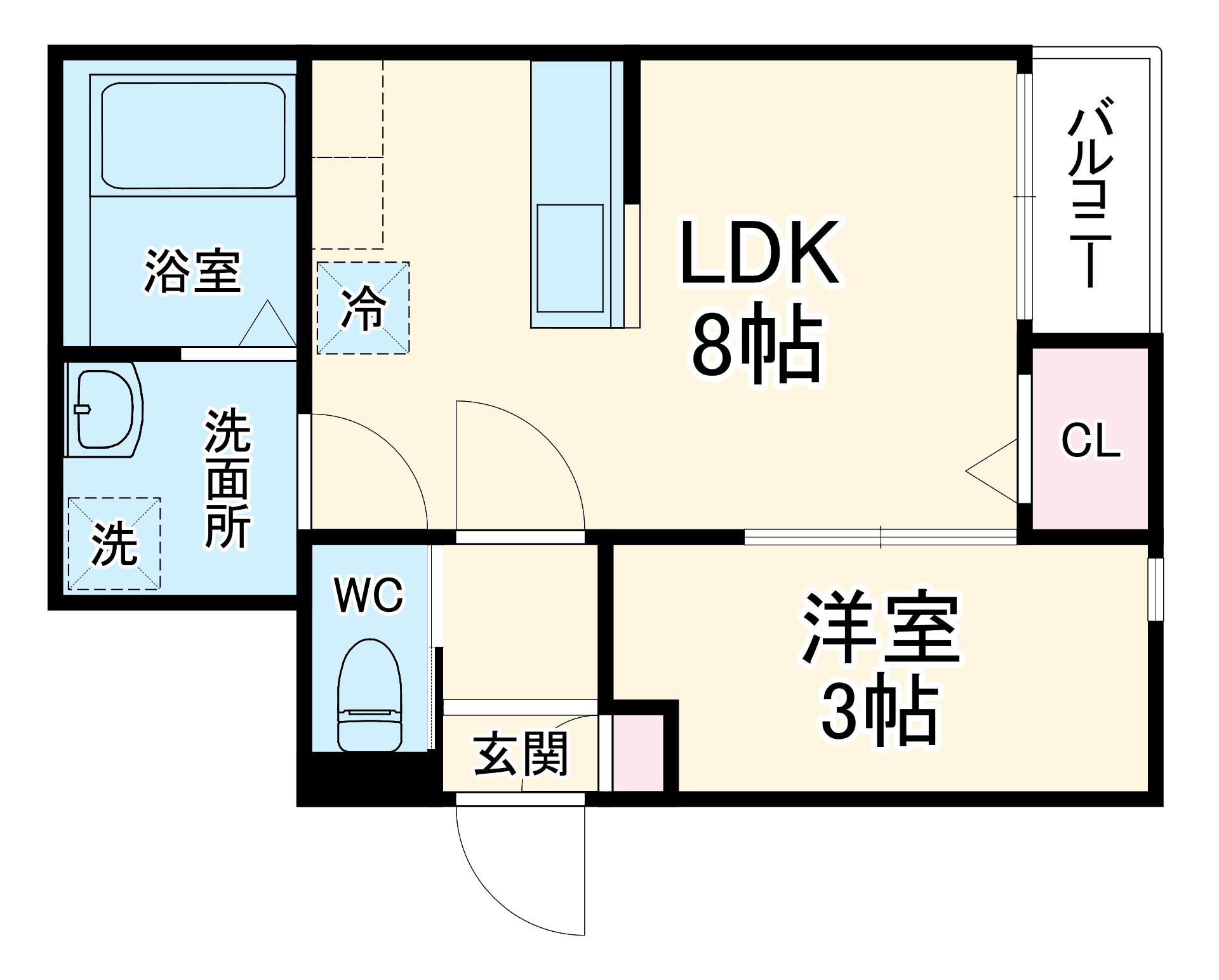 DELICA東岩槻(1LDK/1階)の間取り写真