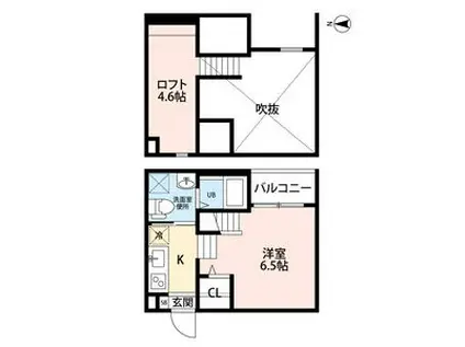 ラフィーネ(ワンルーム/2階)の間取り写真