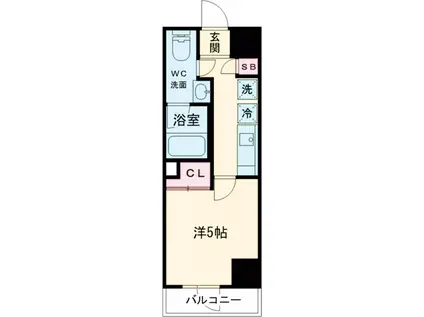 ジェノヴィア桜上水Ⅱ(1K/3階)の間取り写真