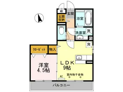 ヴィオラ(1LDK/3階)の間取り写真