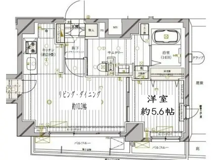 レガリス高円寺(1LDK/10階)の間取り写真