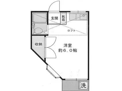 SKハイツ(ワンルーム/2階)の間取り写真