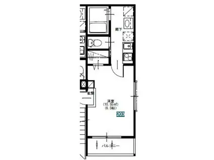 メルディア北小岩3丁目(1K/1階)の間取り写真