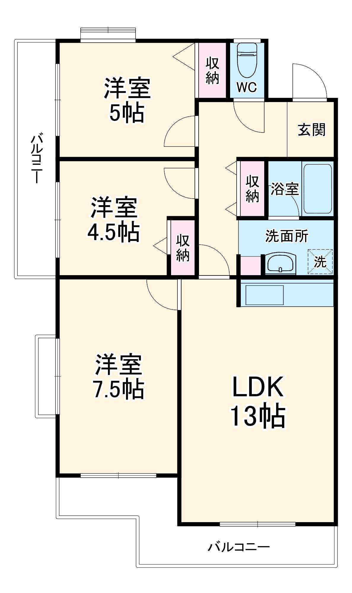 志木アーバンハイツ(3LDK/3階)の間取り写真