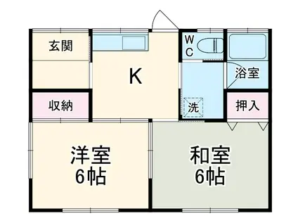 東海道本線 袋井駅 徒歩39分 1階建 築51年(2DK)の間取り写真