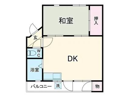 川上団地18号棟(1DK/2階)の間取り写真