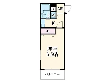 新丸子ダイカンプラザCITYⅡ(1K/4階)の間取り写真