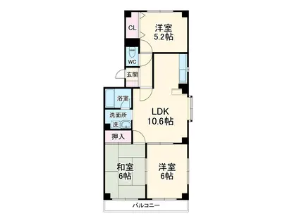 メゾンメルベーユ(3LDK/2階)の間取り写真