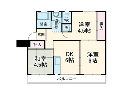 根貝戸団地9号棟(3DK/4階)の間取り写真