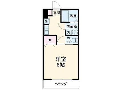 MIKIハイツⅡD(1K/2階)の間取り写真