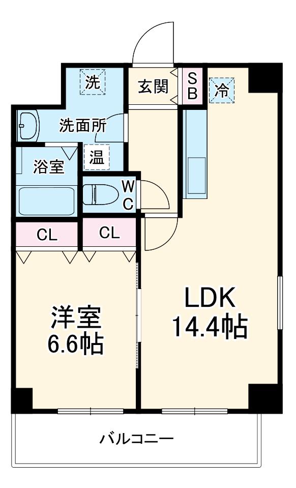 アクシーズタワー浦和岸町Ⅱ(1LDK/8階)の間取り写真