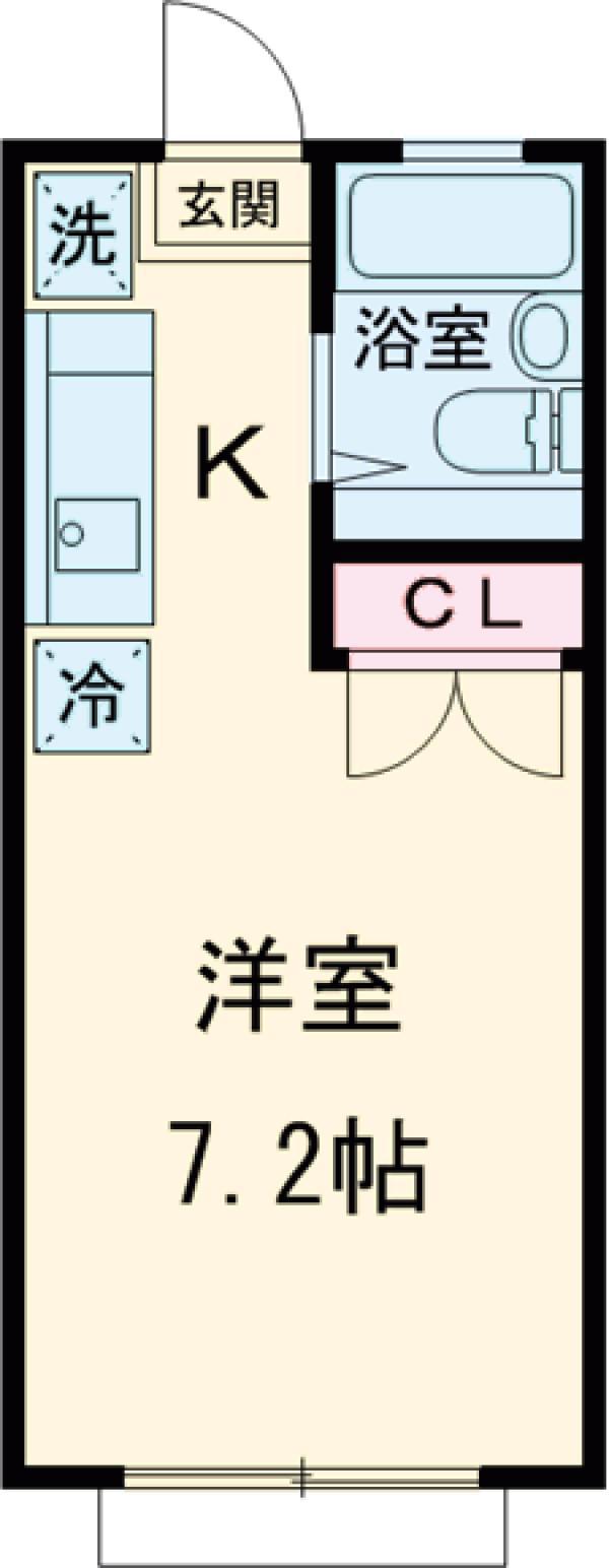 エステートピアU(ワンルーム/2階)の間取り写真