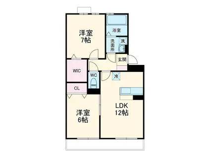 RIVIERE(2LDK/1階)の間取り写真