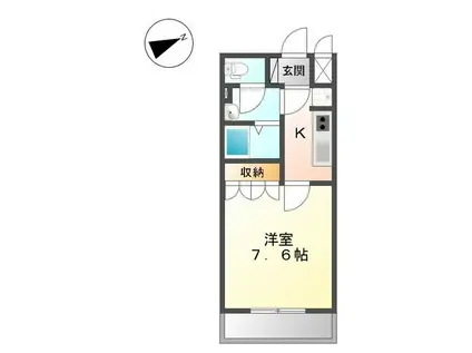 サンフィットあけぼの(1K/2階)の間取り写真