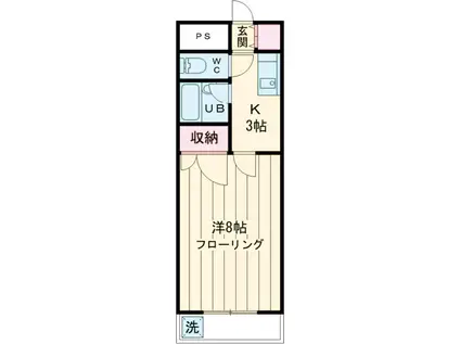 グリーンパーク調布(1K/3階)の間取り写真