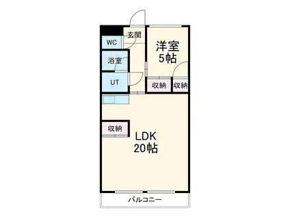 ブルーメンハウスⅠ(1LDK/4階)の間取り写真