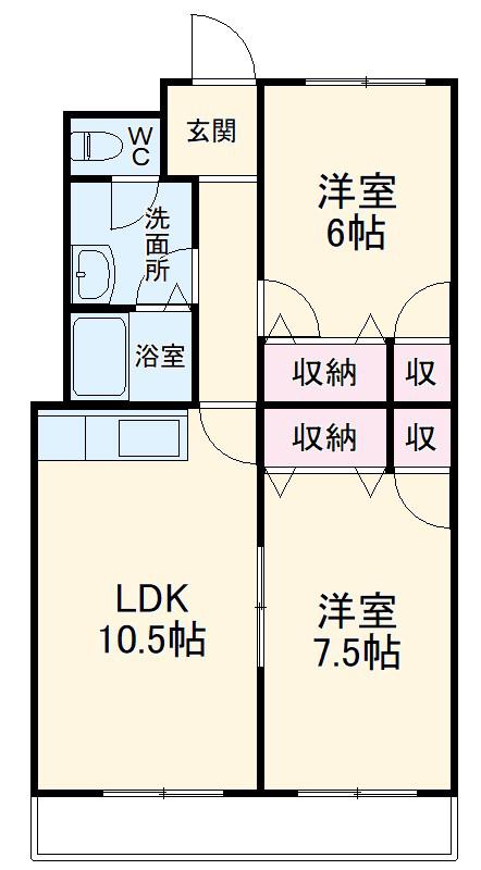 ロゼコートF(2LDK/3階)の間取り写真