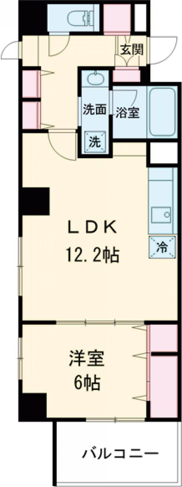 NOUVELLE MAISON YAMAYAⅡ(1LDK/7階)の間取り写真