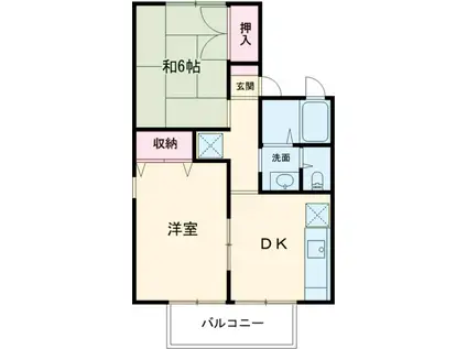 ラムールフォー(2DK/2階)の間取り写真