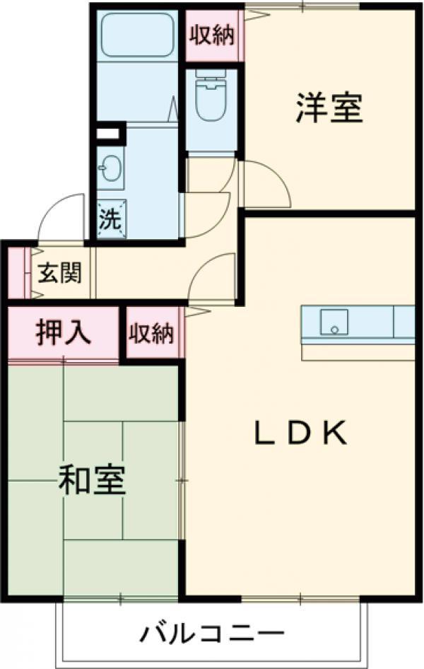 コート泉ⅡA(2LDK/2階)の間取り写真