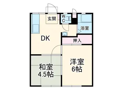 末広ハイツ(2DK/1階)の間取り写真