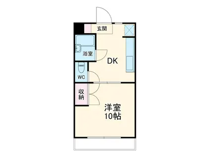 PRESTIGEⅠ(1DK/3階)の間取り写真