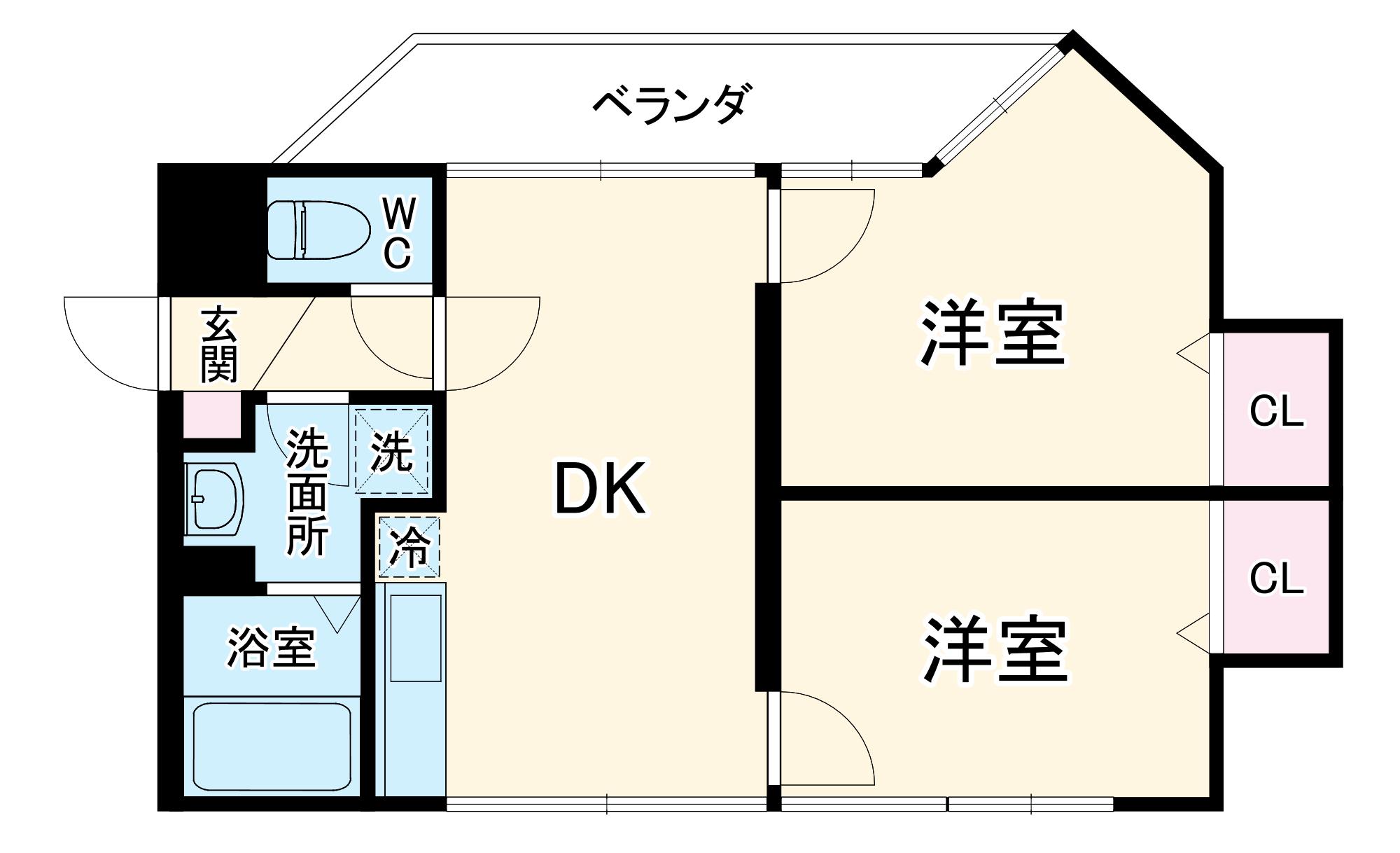 渋谷レジデンス(2DK/4階)の間取り写真