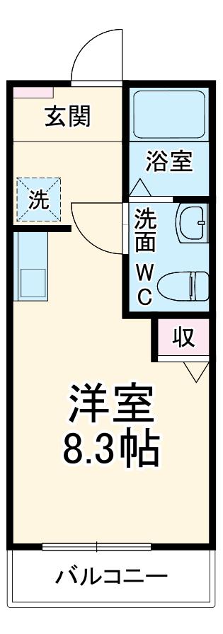 アールドヴィーヴル(ワンルーム/2階)の間取り写真