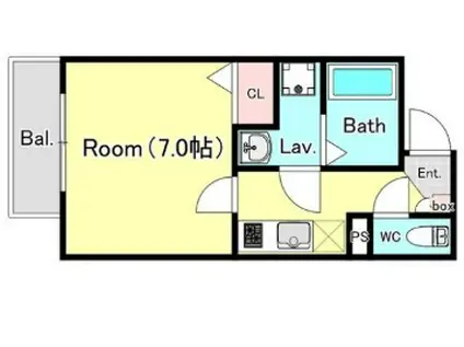 パシフィックコート(1K/1階)の間取り写真