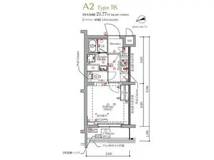 MAXIV東京HN(1K/4階)の間取り写真