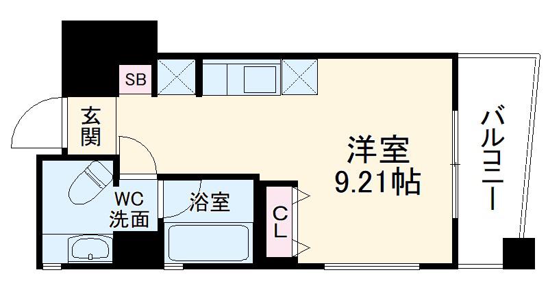 シャトーアンドホテル名駅南2(ワンルーム/10階)の間取り写真