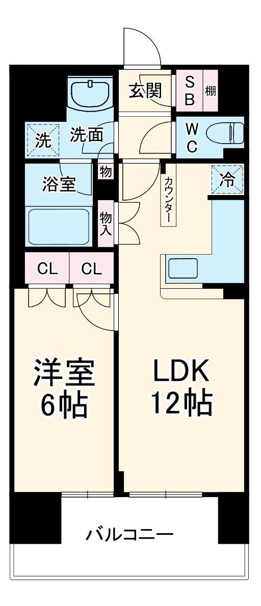 BLESS宮崎台(1LDK/8階)の間取り写真