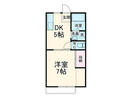 ハイツオギワラB(1DK/1階)の間取り写真