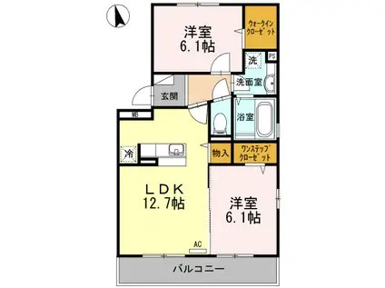 グランイーグルB(2LDK/3階)の間取り写真