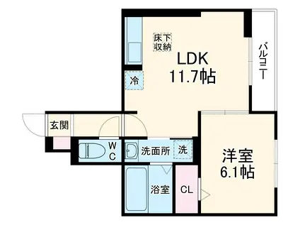 リベラマーロⅣ(1LDK/2階)の間取り写真