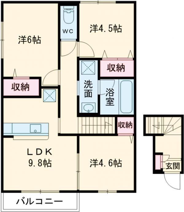 ニューコスモス(3LDK/1階)の間取り写真