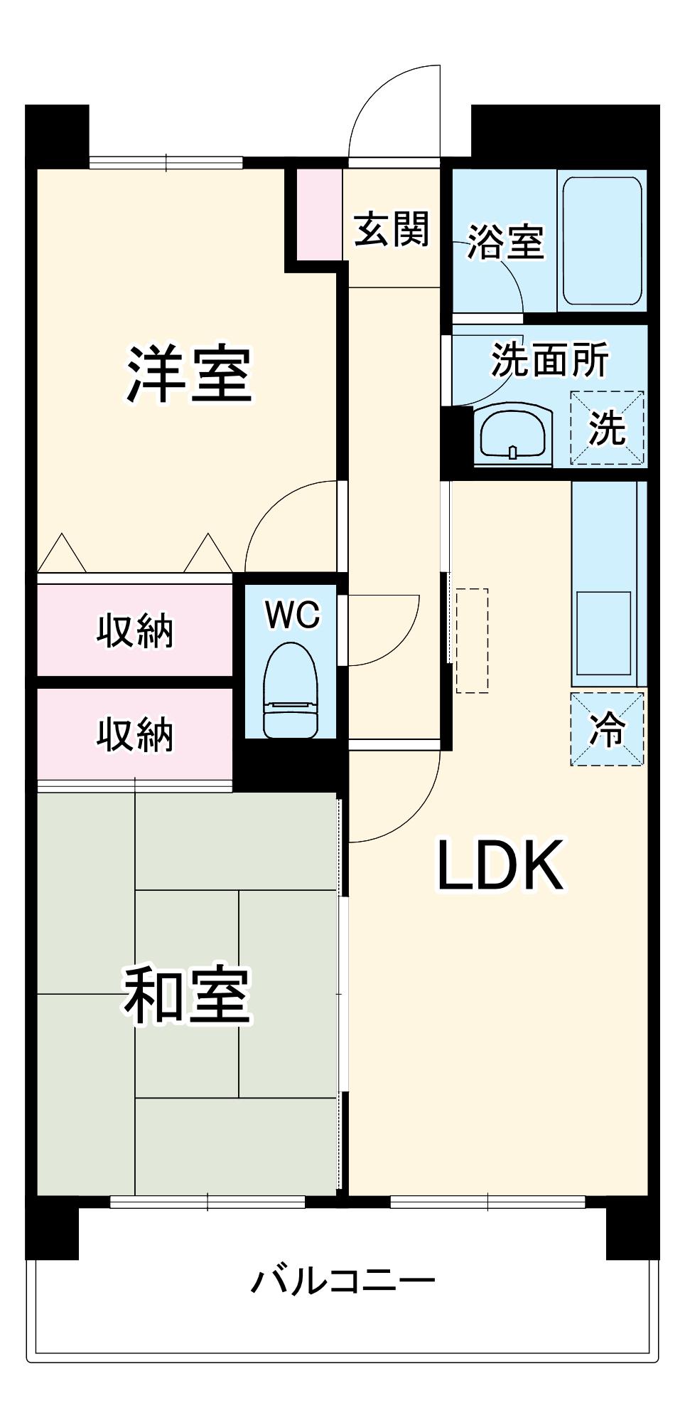 サンステージ茅ヶ崎(2LDK/6階)の間取り写真