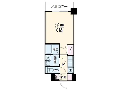 ドゥーエ西船橋(1K/3階)の間取り写真