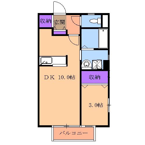 ADESSOE棟(1LDK/2階)の間取り写真
