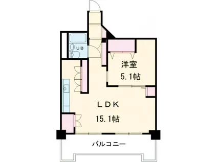 幸洋ハイツ三番町(1LDK/2階)の間取り写真