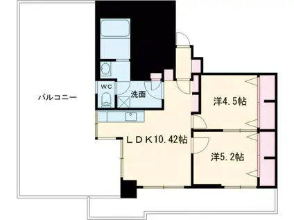 幸洋ハイツ三番町(2LDK/8階)の間取り写真